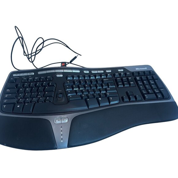 Microsoft Wired Natural Ergonomic Keyboard 4000 V1.0 Office Retail Tested Works - Picture 1 of 9